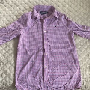 Boys performance vineyard vines long sleeve button down, size medium